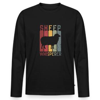 Murmure de moutons - T-shirt manches longues Premium bio Homme - noir - Devant - Nico (187cm)