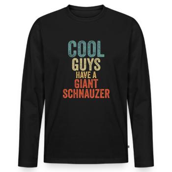 Cool Guys a un schnauzer géant - T-shirt manches longues Premium bio Homme - noir - Devant - Nico (187cm)