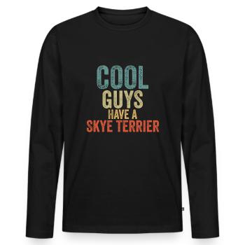 Les gars cool ont un skye terrier - T-shirt manches longues Premium bio Homme - noir - Devant - Nico (187cm)