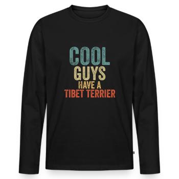 Les Cool Guys ont un tibet terrier - T-shirt manches longues Premium bio Homme - noir - Devant - Nico (187cm)