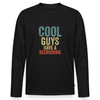 Cool Guys have a deerhound - Men's Premium Organic Long Sleeve Shirt - black - Front - Nico (187cm)