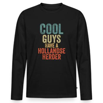 Les Cool Guys ont un berger hollandais - T-shirt manches longues Premium bio Homme - noir - Devant - Nico (187cm)