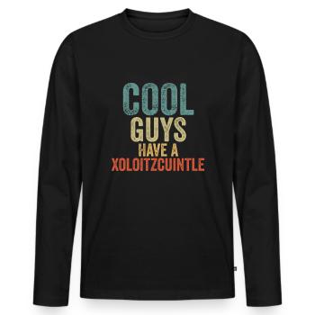 Les Cool Guys ont un xoloitzcuintle - T-shirt manches longues Premium bio Homme - noir - Devant - Nico (187cm)