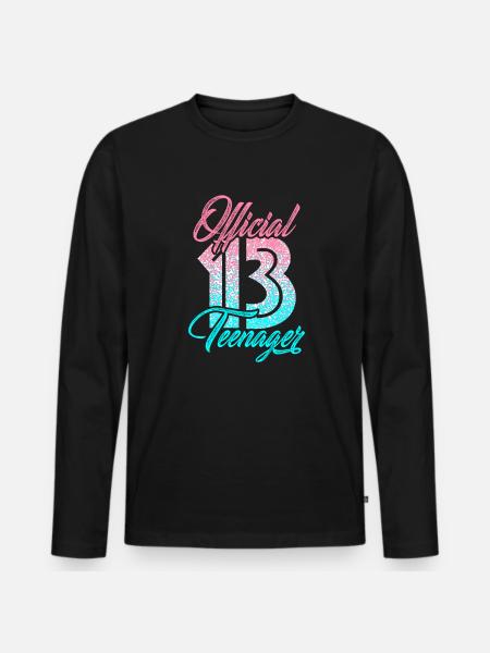 Official 13 Teens - Men's Premium Organic Long Sleeve Shirt - black