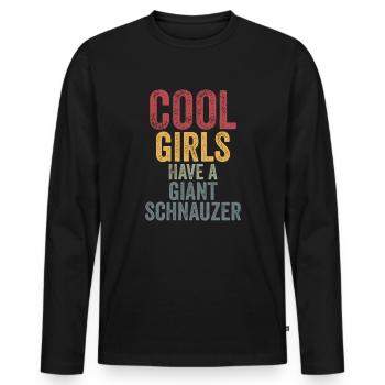 Les filles cool ont un schnauzer géant - T-shirt manches longues Premium bio Homme - noir - Devant - Nico (187cm)