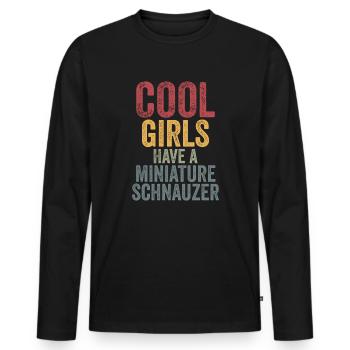 Les filles cool ont un schnauzer miniature - T-shirt manches longues Premium bio Homme - noir - Devant - Nico (187cm)