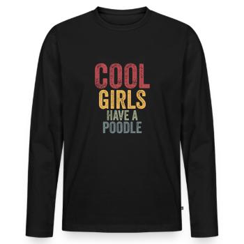 Les filles cool ont un caniche - T-shirt manches longues Premium bio Homme - noir - Devant - Nico (187cm)