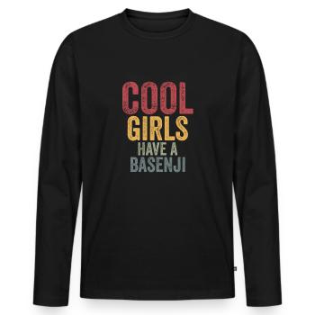 Les filles cool ont un basenji - T-shirt manches longues Premium bio Homme - noir - Devant - Nico (187cm)