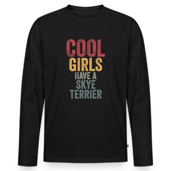 Les filles cool ont un skye terrier - T-shirt manches longues Premium bio Homme - noir - Devant - Nico (187cm)