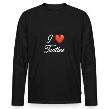 I love Turtles water turtle - Men's Premium Organic Long Sleeve Shirt - black - Front - Nico (187cm)