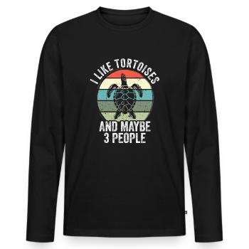 I like tortoises and maybe 3 people Turtle - Männer Premium Bio Langarmshirt - Schwarz - Vorne - Nico (187cm)