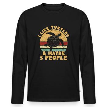 I like turtles and maybe 3 people water turtle - Männer Premium Bio Langarmshirt - Schwarz - Vorne - Nico (187cm)