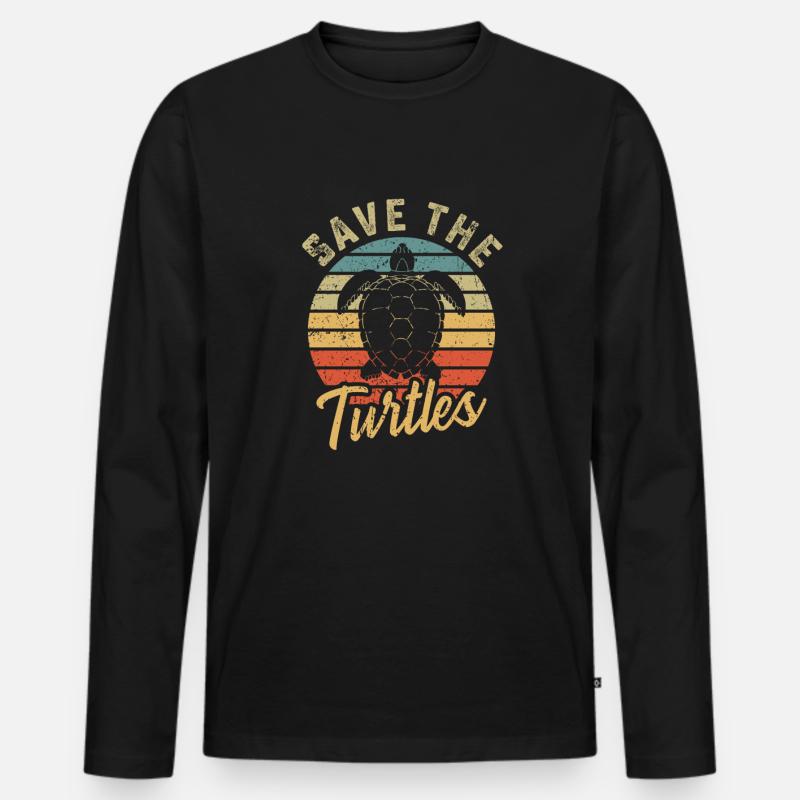 Save the turtles water turtle - Männer Premium Bio Langarmshirt - Schwarz