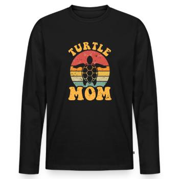 Turtle Mom turtles - Men's Premium Organic Long Sleeve Shirt - black - Front - Nico (187cm)