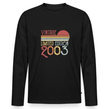 2003 Limited Edition - Men's Premium Organic Long Sleeve Shirt - black - Front - Nico (187cm)