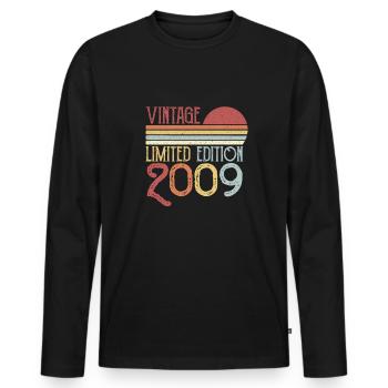 2009 Limited Edition - Men's Premium Organic Long Sleeve Shirt - black - Front - Nico (187cm)