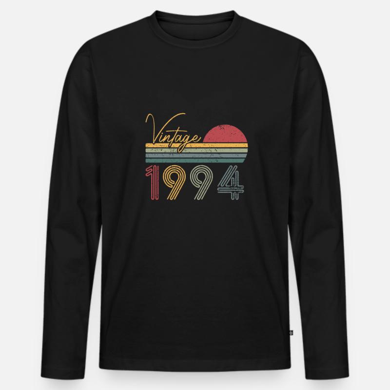 1994 Limited Edition - Männer Premium Bio Langarmshirt - Schwarz