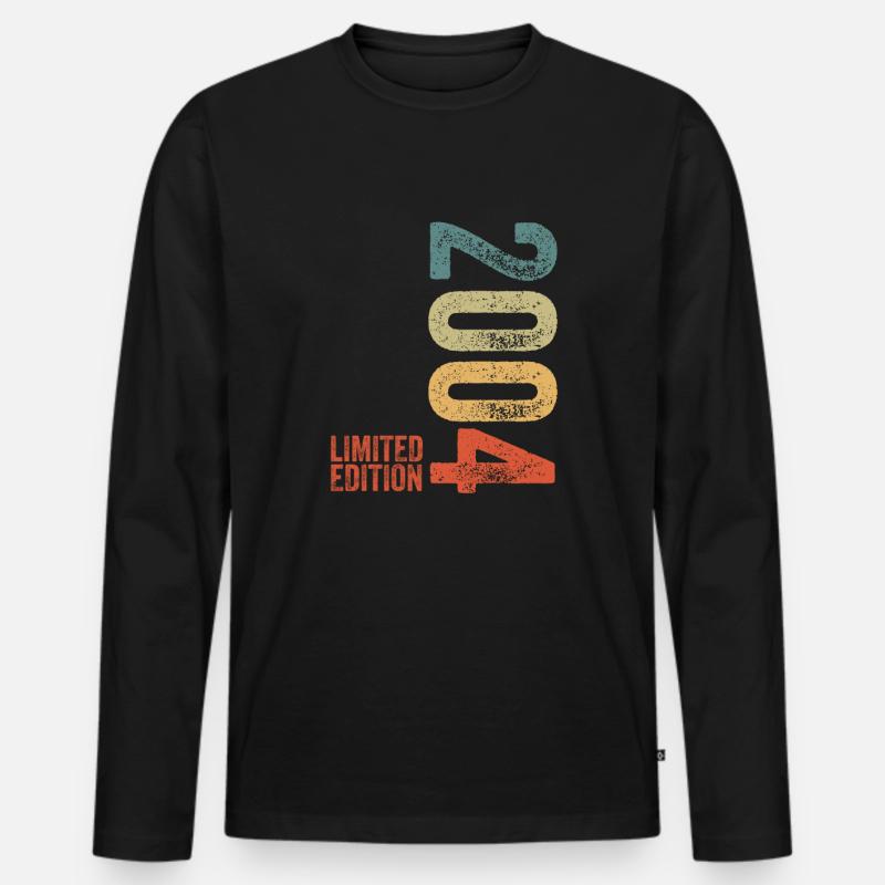 2004 Limited Edition - Männer Premium Bio Langarmshirt - Schwarz