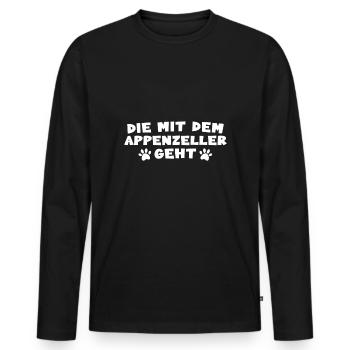 Appenzeller - Männer Premium Bio Langarmshirt - Schwarz - Vorne - Nico (187cm)