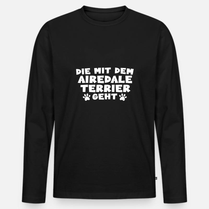 Airedale Terrier - Männer Premium Bio Langarmshirt - Schwarz