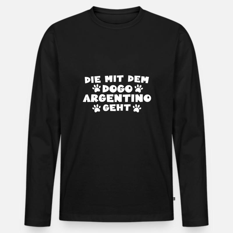Dogo Argentino - Männer Premium Bio Langarmshirt - Schwarz