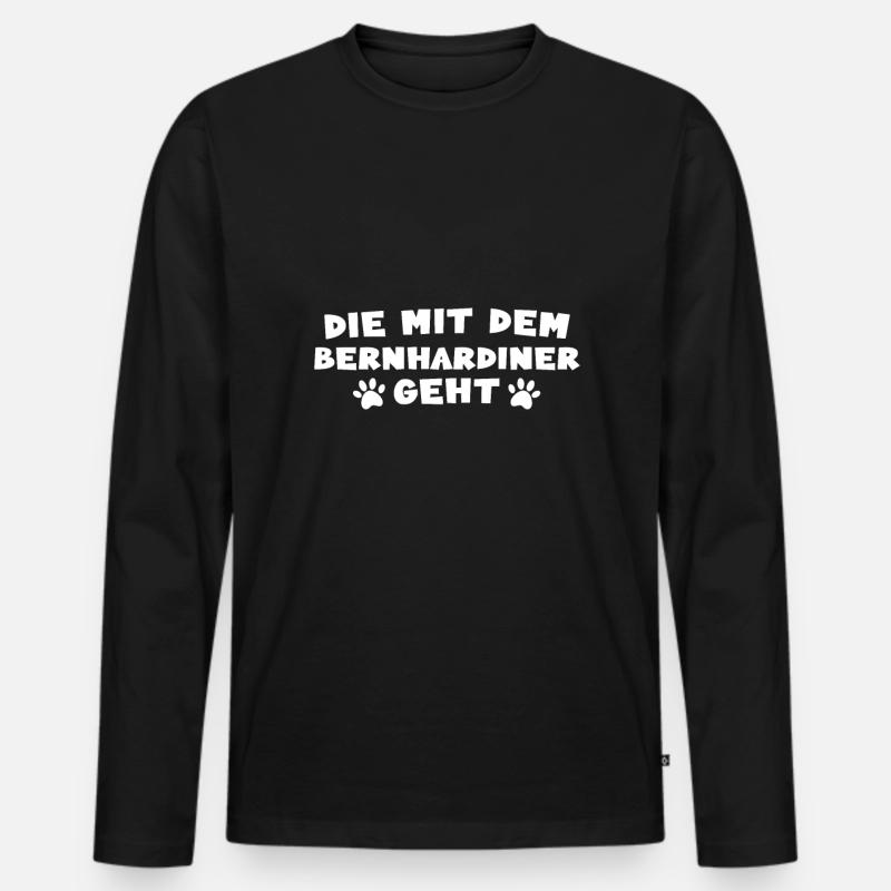 Bernhardiner - Männer Premium Bio Langarmshirt - Schwarz