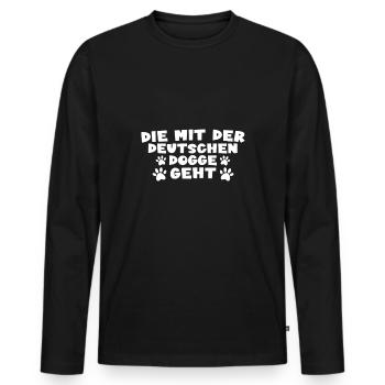 Deutsche Dogge - Männer Premium Bio Langarmshirt - Schwarz - Vorne - Nico (187cm)