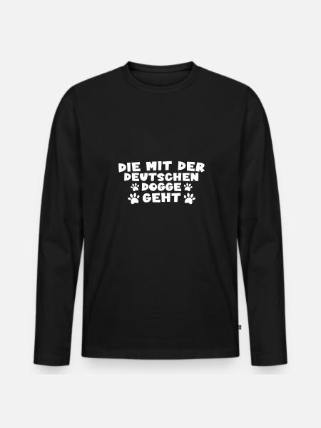 Deutsche Dogge - Männer Premium Bio Langarmshirt - Schwarz