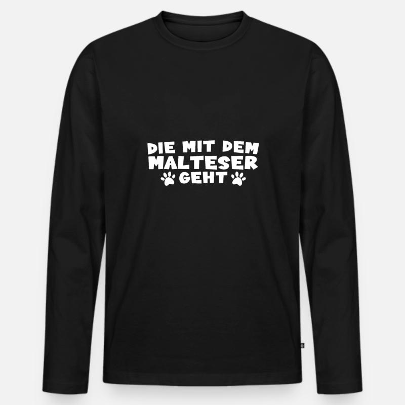 Malteser - Männer Premium Bio Langarmshirt - Schwarz