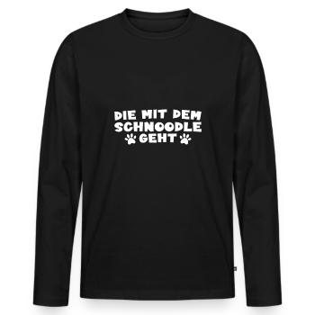 Schnoodle - Männer Premium Bio Langarmshirt - Schwarz - Vorne - Nico (187cm)