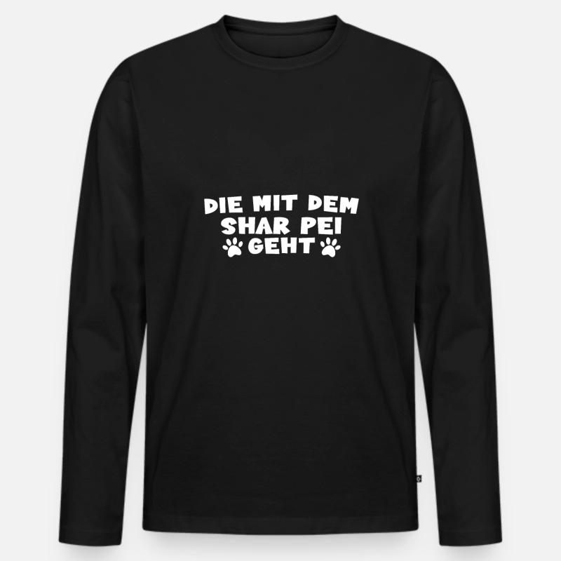 Shar Pei - Männer Premium Bio Langarmshirt - Schwarz