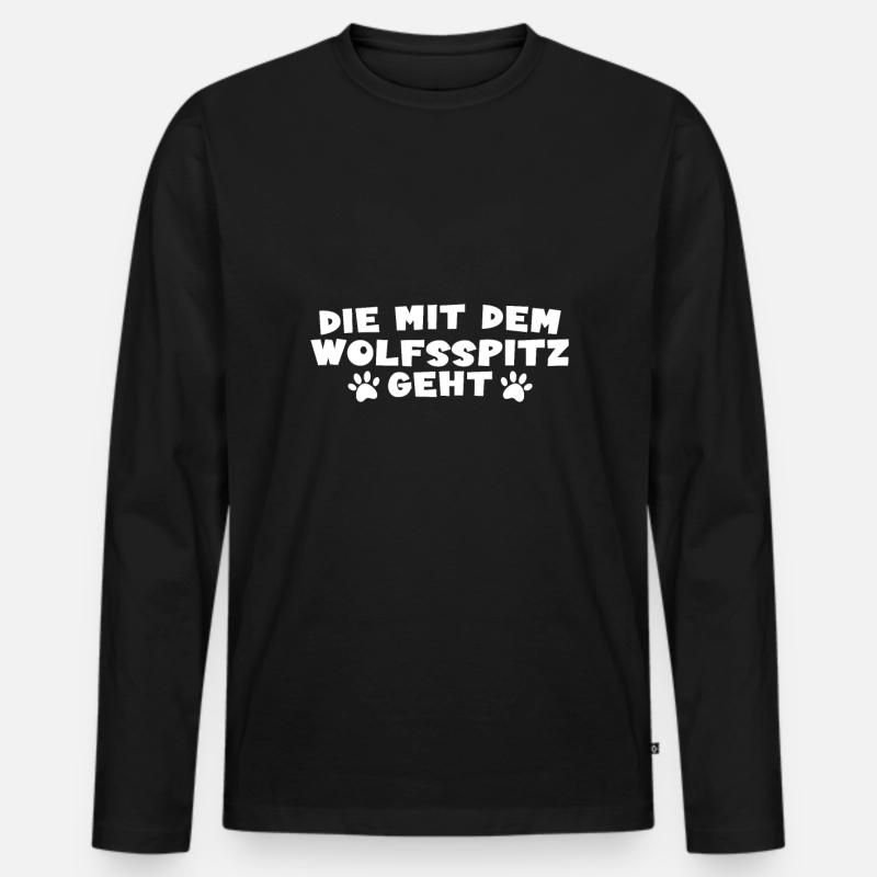 Wolfsspitz - Männer Premium Bio Langarmshirt - Schwarz