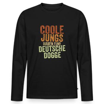 Deutsche Dogge - Männer Premium Bio Langarmshirt - Schwarz - Vorne - Nico (187cm)