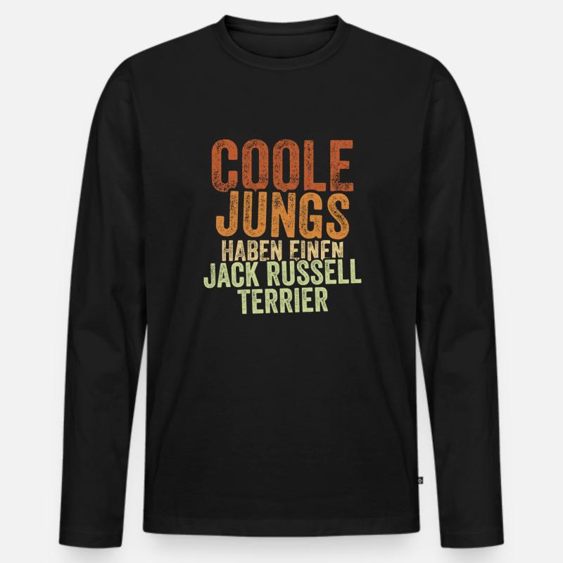 Jack Russell Terrier - Männer Premium Bio Langarmshirt - Schwarz