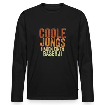 Basenji - Männer Premium Bio Langarmshirt - Schwarz - Vorne - Nico (187cm)