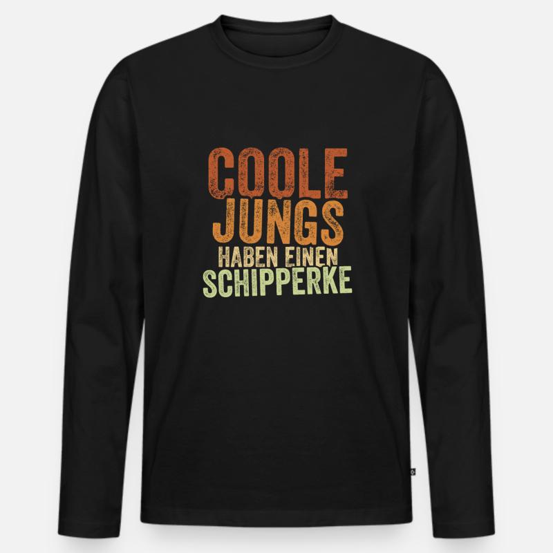 Schipperke - Männer Premium Bio Langarmshirt - Schwarz