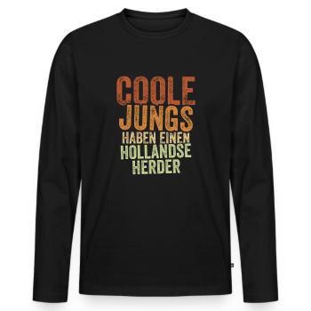 Hollandse Herder - Männer Premium Bio Langarmshirt - Schwarz - Vorne - Nico (187cm)
