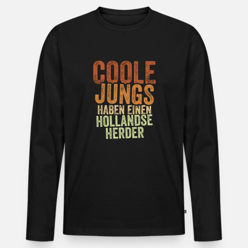 Hollandse Herder - Männer Premium Bio Langarmshirt - Schwarz