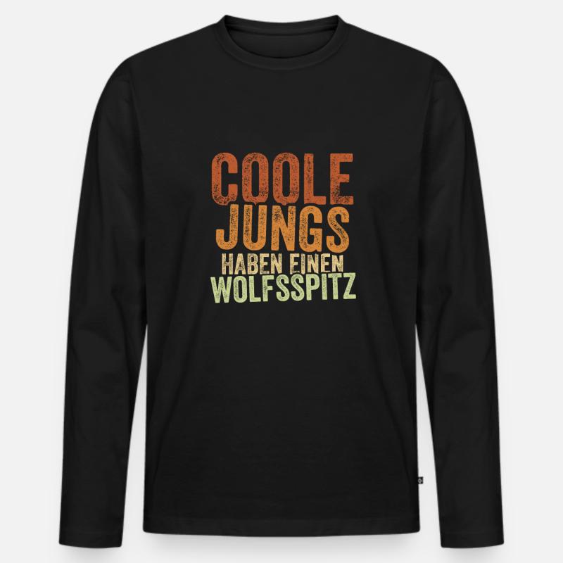 Wolfsspitz - Männer Premium Bio Langarmshirt - Schwarz
