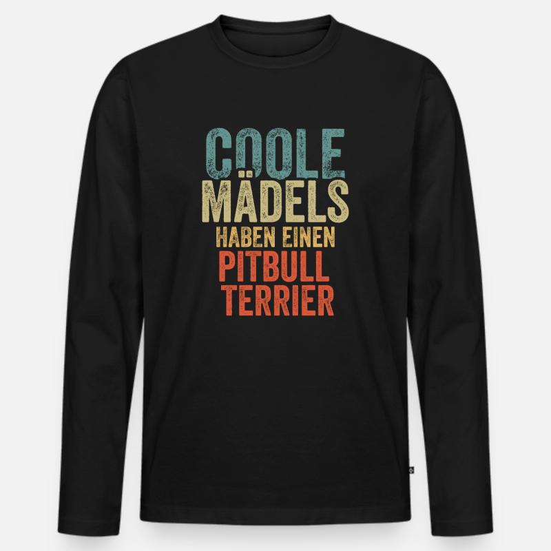 Pitbull Terrier - Männer Premium Bio Langarmshirt - Schwarz