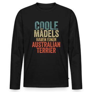 Australian Terrier - Männer Premium Bio Langarmshirt - Schwarz - Vorne - Nico (187cm)