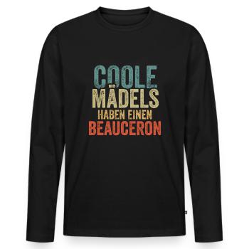 Beauceron - Männer Premium Bio Langarmshirt - Schwarz - Vorne - Nico (187cm)
