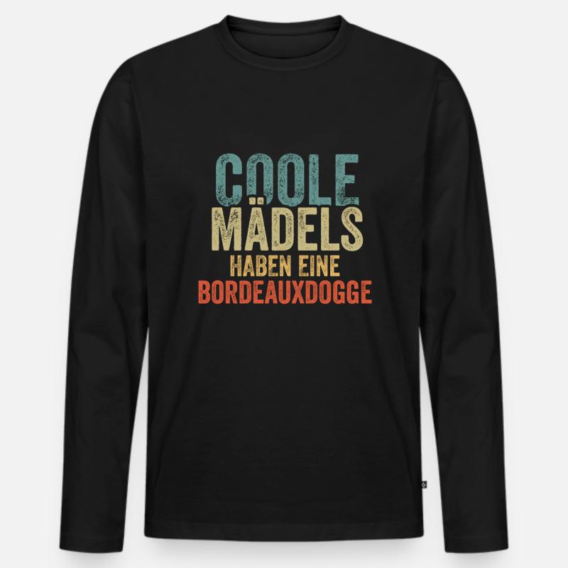 Bordeauxdogge - Männer Premium Bio Langarmshirt - Schwarz