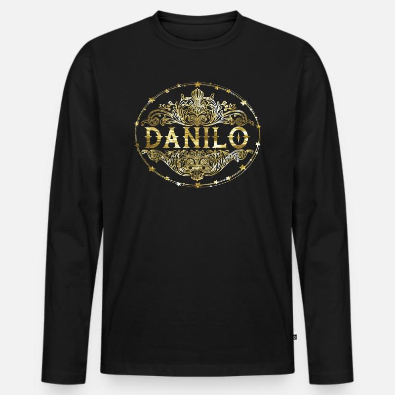 Danilo - Männer Premium Bio Langarmshirt - Schwarz