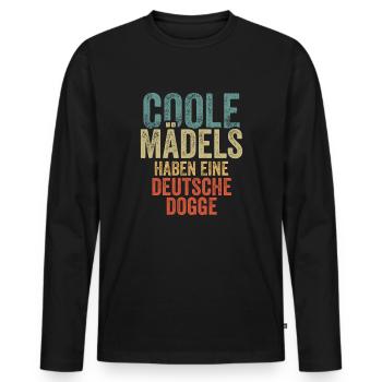 Deutsche Dogge - Männer Premium Bio Langarmshirt - Schwarz - Vorne - Nico (187cm)