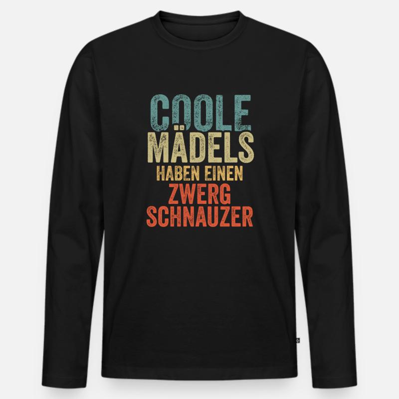 Zwergschnauzer - Männer Premium Bio Langarmshirt - Schwarz