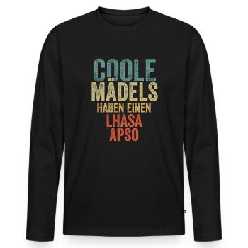 Lhasa Apso - Männer Premium Bio Langarmshirt - Schwarz - Vorne - Nico (187cm)