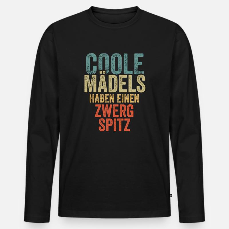 Zwergspitz Pomeranian - Männer Premium Bio Langarmshirt - Schwarz