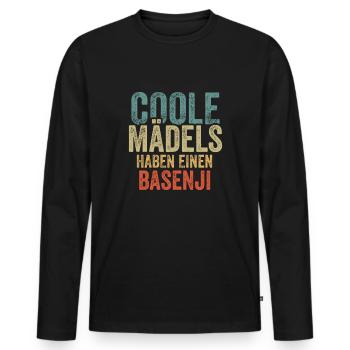 Basenji - Männer Premium Bio Langarmshirt - Schwarz - Vorne - Nico (187cm)