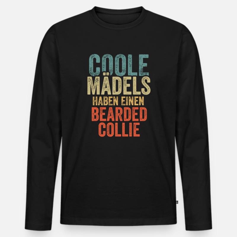 Bearded Collie - Männer Premium Bio Langarmshirt - Schwarz